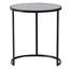 Ensemble de 2 tables de bout rondes, côté empilable avec structure en métal robuste pour les espaces compacts, salon, bureau, fer noir des tables, fer à repasser, aucun assemblage requis