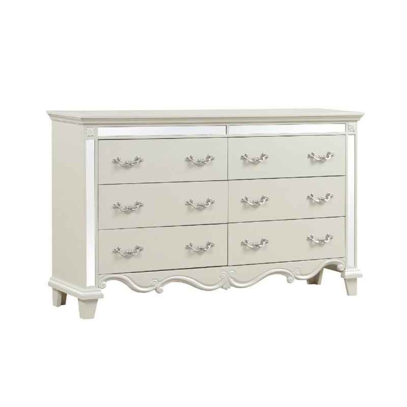 Commode 6 tiroirs Dienna, Blanc