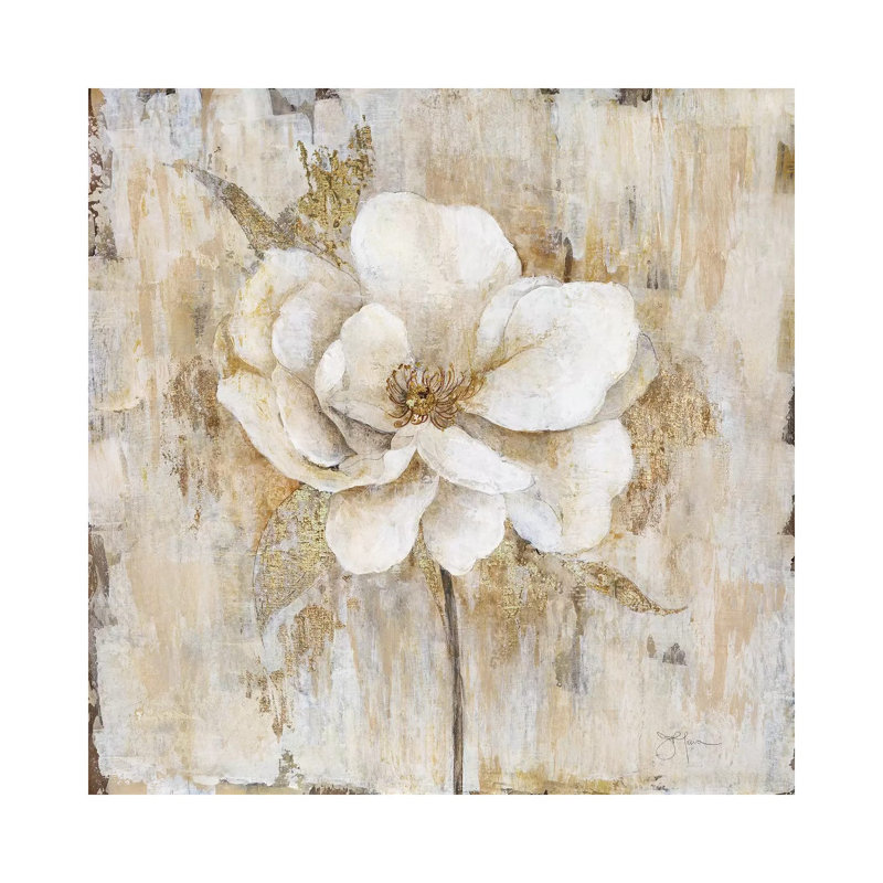 Venetian Gold Botanical II by Tava Studios - Wrapped Canvas Painting, 66.04 cm H x 66.04 cm W x 3.175 cm D