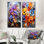 «Tropical Color Pansies Urban Oasis», ensemble d'art mural sur toile Pansies