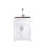 Armoire de salle de bain 24 po sans peinture blanche avec combiné en acier inoxydable (mise à jour)-255307