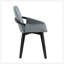 Chaise en bambou noir et similicuir gris