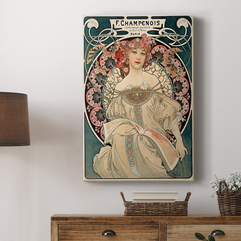 Rêveur - Toile tendue avec châssis par Alphonse Mucha, 8 x 12