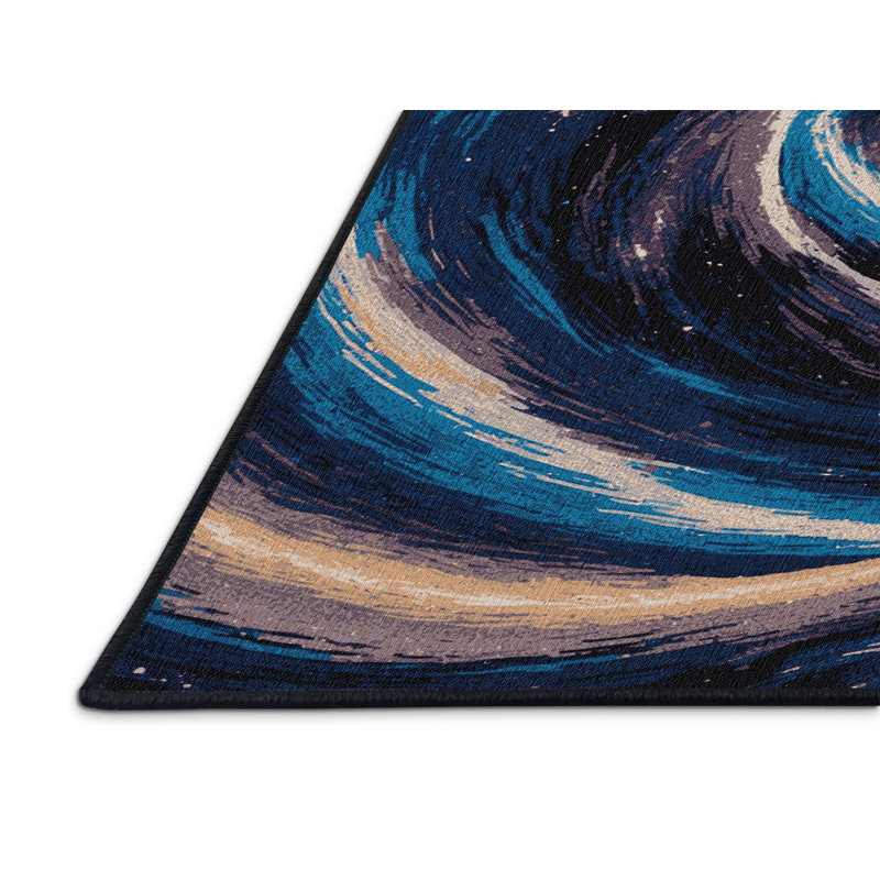 Tapis gris lavable à la machine, Rond 8 pi