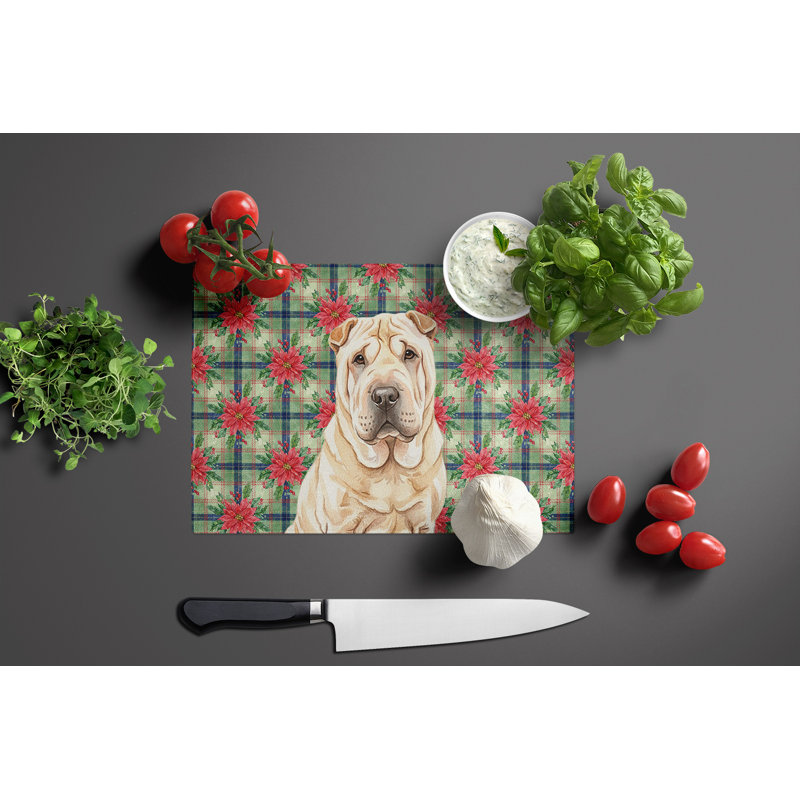 Planche à découper en verre Shar Pei, Crème