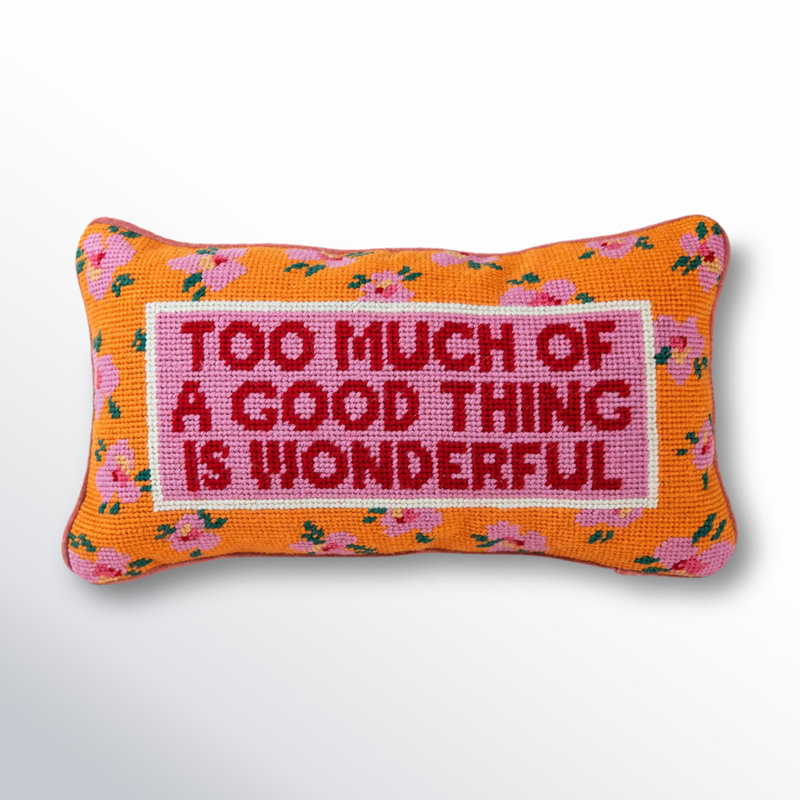 Colorful Floral Embroidered Rectangular Accent Pillow