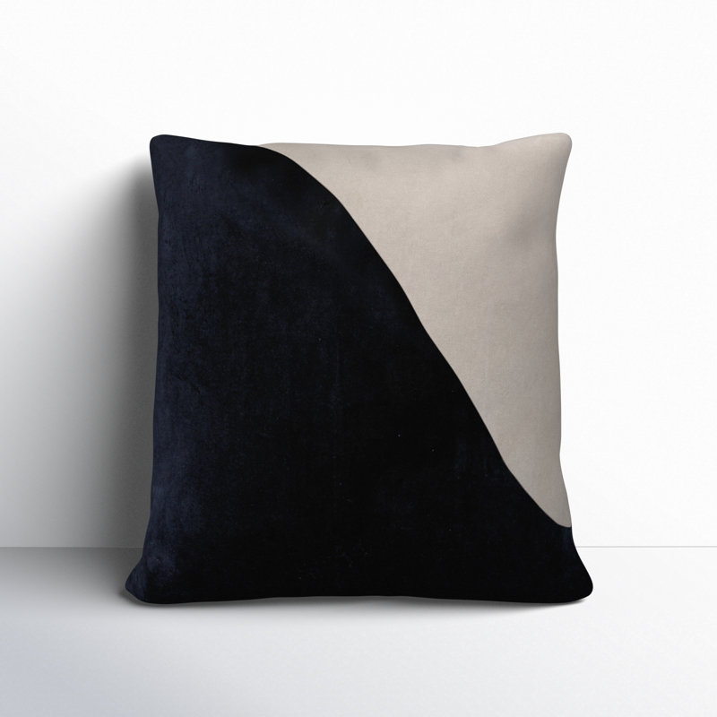 Coussin en coton Denny Edgar, H 18 po x l 18 po, Housse de coussin seulement - sans coussin, Noir