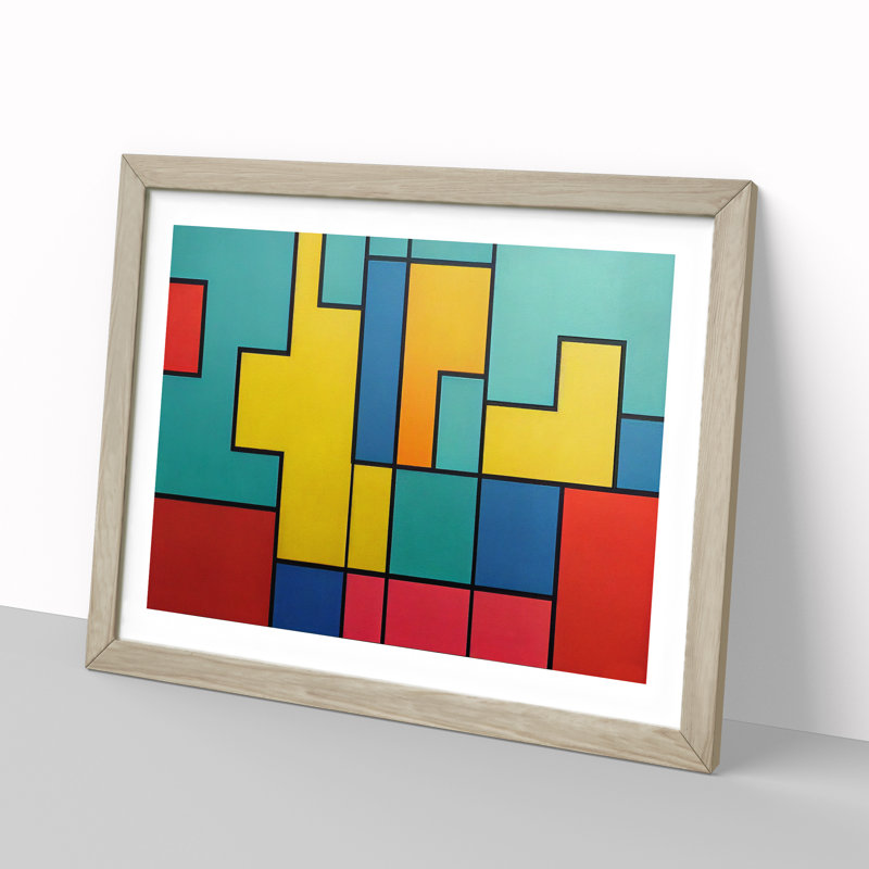 Cubism Abstract Vol.2 - Framed Print, 25cm H x 34cm W x 2cm D, Oak