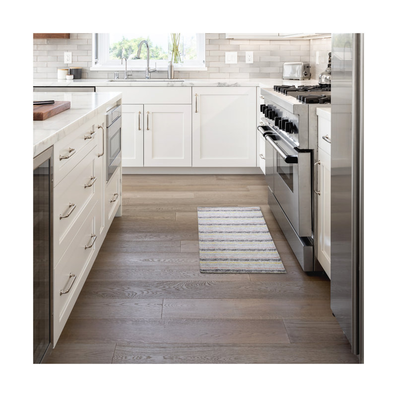 Tapis de cuisine antidérapant Martha Stewart, Gris / Jaune, Tapis de couloir 2 pi x 4 pi