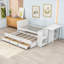 Lit plateforme simple en bois avec bureau intégré et 3 tiroirs et lit gigogne-106915463