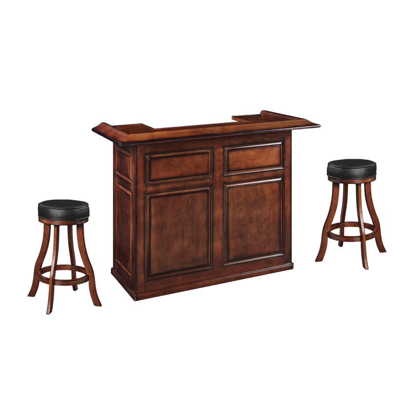 Barre sèche 60 "avec 2 tabourets assortis de la salle de jeux RAM, Châtaigne