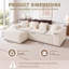 Modern Oversized 262cm Boneless Corner Sofa L-Shaped Corduroy Sofa With Storage Pockets-879638394-879638388