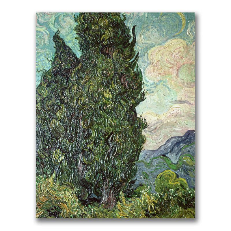 Cypress, 1889 par Vincent Van Gogh, reproduction sur toile, H 24 po x l 18 po x P 2 po
