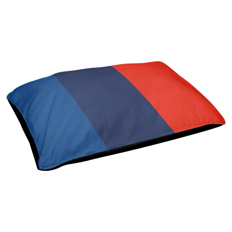 Coussin Oakland, Bleu royal / bleu marine / rouge, Moyen (l 28 po x P 18 po x H 9,5 po)