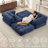 Single Folding Sofa Bed,Corduroy Convertible Sleeper Chair with Lumbar Pillow, Portable Floor Lounge Lazy Sofa, Dark Blue-106686763