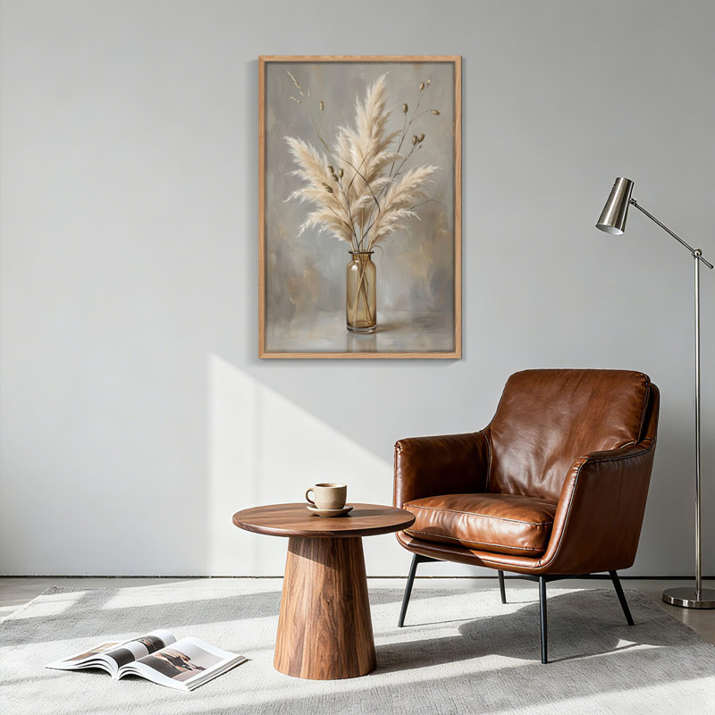 "Pampas Grass", reproduction d'art sur toile, ensemble de 1, H 36 po x l 24 po, Naturel