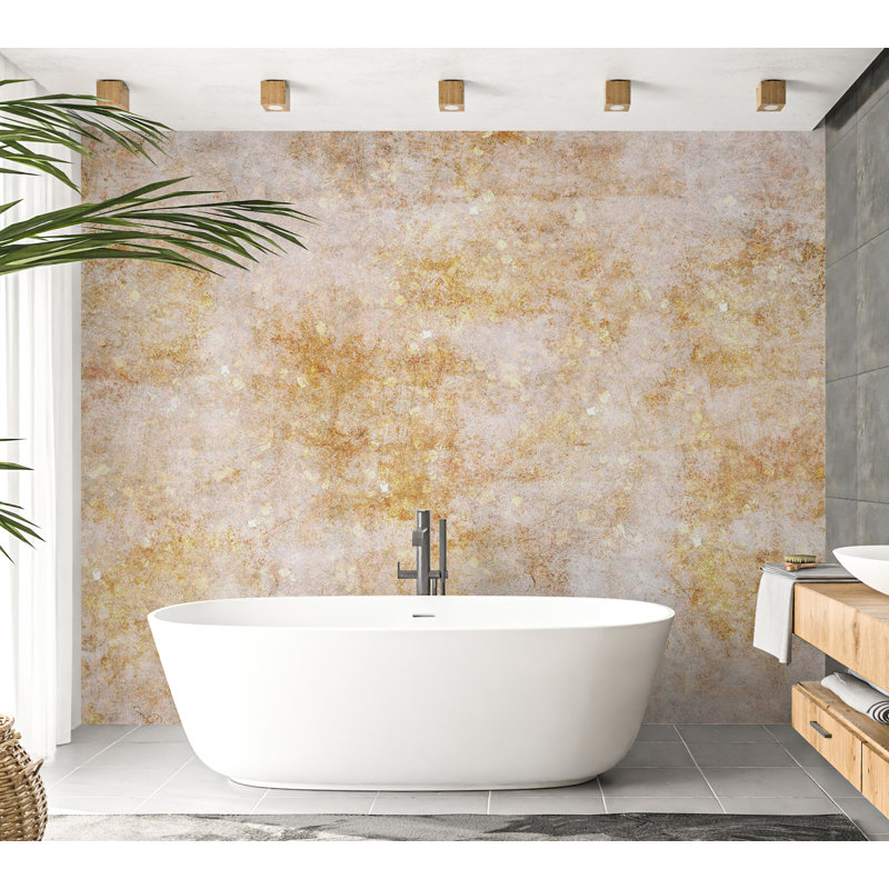 Murale abstraite pelez et collez - Structure orange, L 110 po x l 154 po