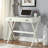 Elegant Ivory 34.25" Compact Flip Top Desk with Cork Board and Storage Drawers-14909563