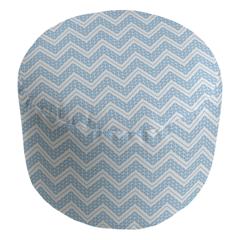 Upholstered Pouf, Light Teal