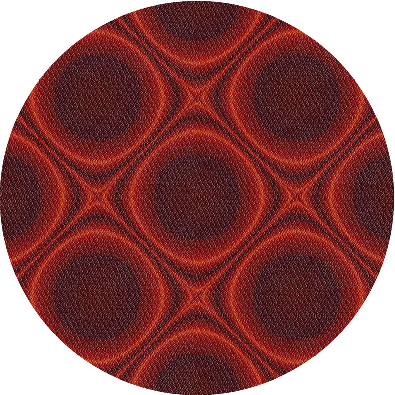 Tapis de zone orange à motif, Rond 4 pi