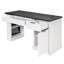 Bureaux modernes en MDF avec rangement et prise de courant, 55 po, blanc
