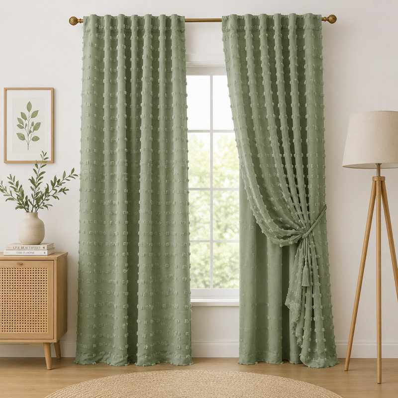 Rideau obscurcissant vert sauge