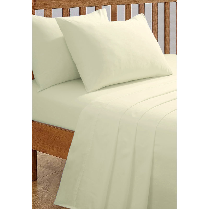 Cotton Blend Machine Woven Housewife Pillow Case, Ivory