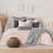 Washed Linen Light Grey King Quilt