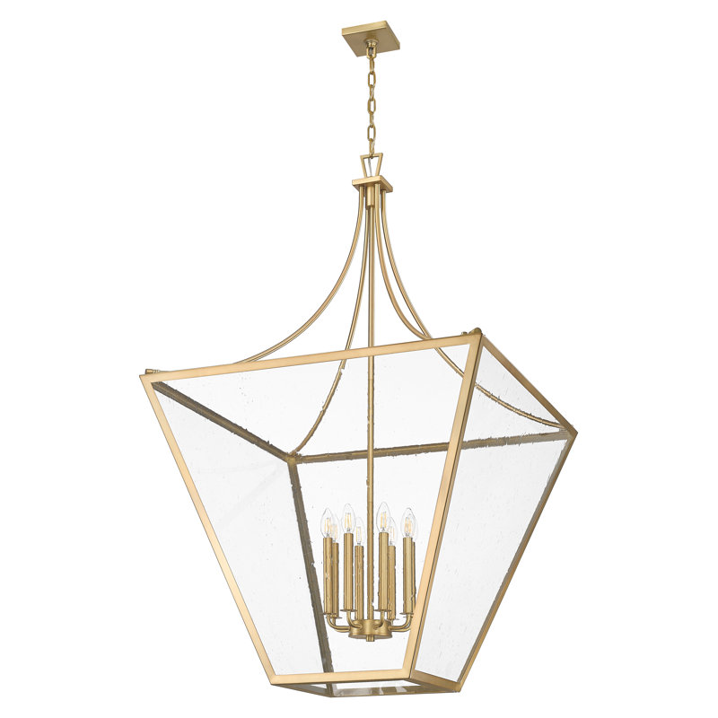 Lustre 8 lumières Montalcino, Laiton frotté
