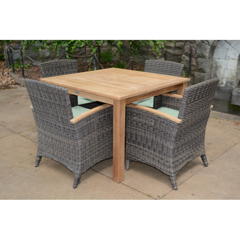 Bella Wicker Outdoor Dining Armchair, Canvas Spa Sunbrella® Canvas, Brown