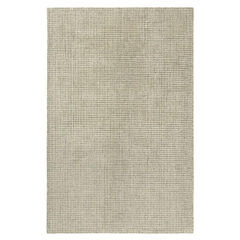 Abstract Contemporary Grid Handmade Wool Blend Area Rug, Rectangle 5' x 7'9", Green/Ivory
