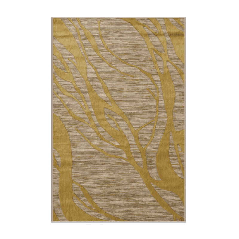 Machine Washable Abstract Brown Area Rug, Runner 2' x 5'