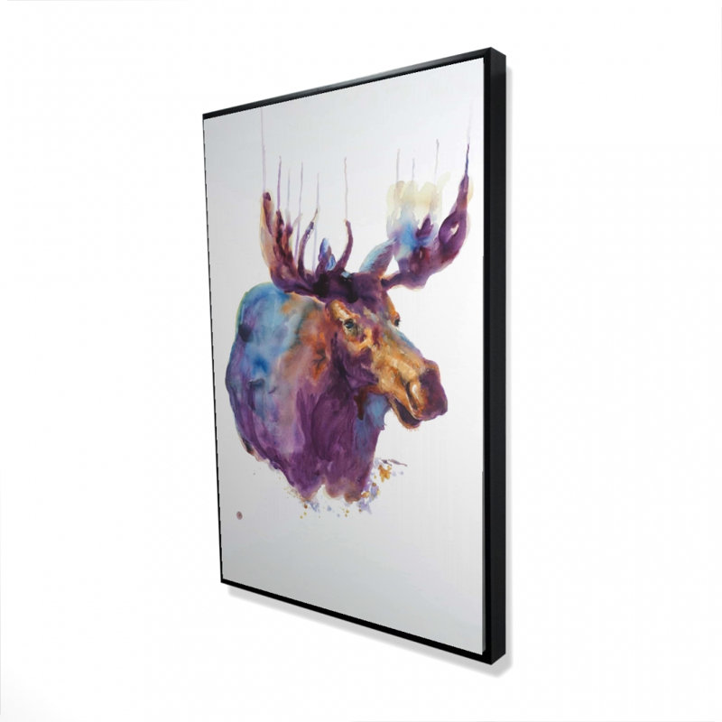 Impression abstraite d'orignal sur toile, H 36 po x l 24 po