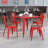 Ketchum Clear Coated Metal Stackable Chair with Wood Seat-1835193511