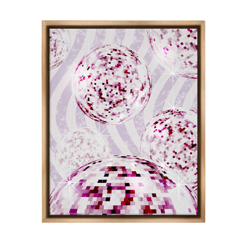 «Glam Disco On Stripes Floater Frame» par Ziwei Li sur, H 21 po x l 17 po, Cadre flottant orme Montalcino
