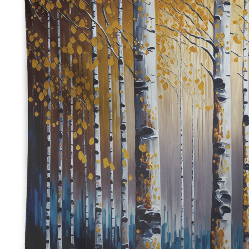 Into A Golden Birch Forest VII Polyester Tapestry, 32" H x 39" W