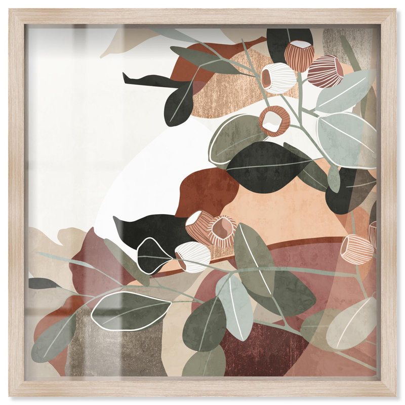 «Neutral Leaves Palm Leaf» par Art Remedy, 13" H x 13" W, Crème, crème