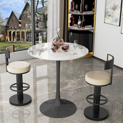 Cleofus Round Metal Base Dining Table