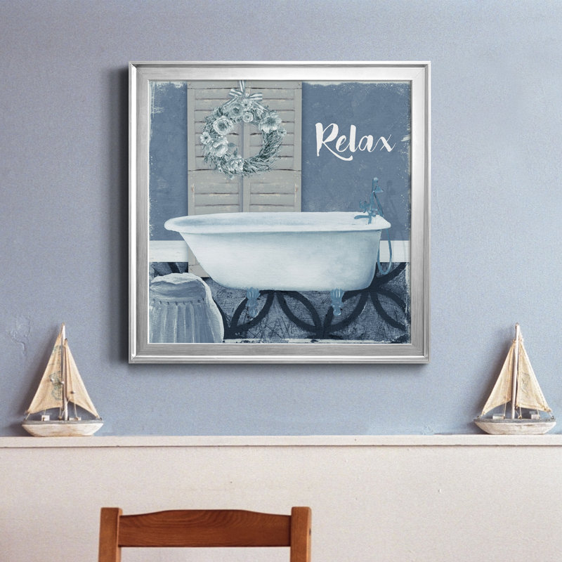 Relax - peinture sur toile encadrée, H 22,5 po x l 22,5 po x P 1,5 po, Toile encadrée argentée