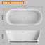 Baignoire de trempage autoportante à surface solide de 71 pouces KAKUSIGA pour salle de bain
