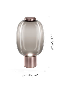Riflesso LED Table Lamp, 18" H x 11" W x 11" D, Smoky Transparent