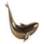 Sculpture ornementale de statue de baleine pour la décoration intérieure - Figurine d'objets décoratifs inspirés de l'océan - 11 po, or