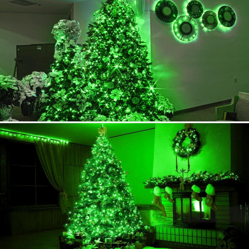 8 Modes 66FT 200 LED Super Bright String Christmas Lights,, Green