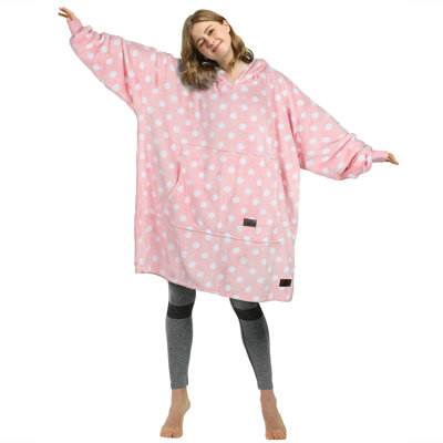 Oversized Wearable Blanket Hoodie Sweatshirt Fleece Pullover with Front Pocket for Men Women