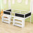 Twin Low Loft Bed With Shelves, Ladder & Chalkboard Guardrails-730650824