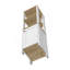 Armoire à linge Jannès, deux tablettes ouvertes, une porte, finition chêne clair / blanc-786469450