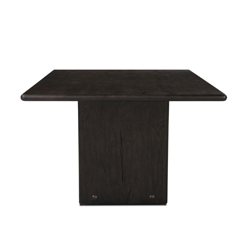 MARCON Oak Double Pedestal Dining Table, Dark Espresso Reclaimed French Oak