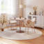 Table de salle à manger moderne avec plateau en faux marbre et assemblage facile
