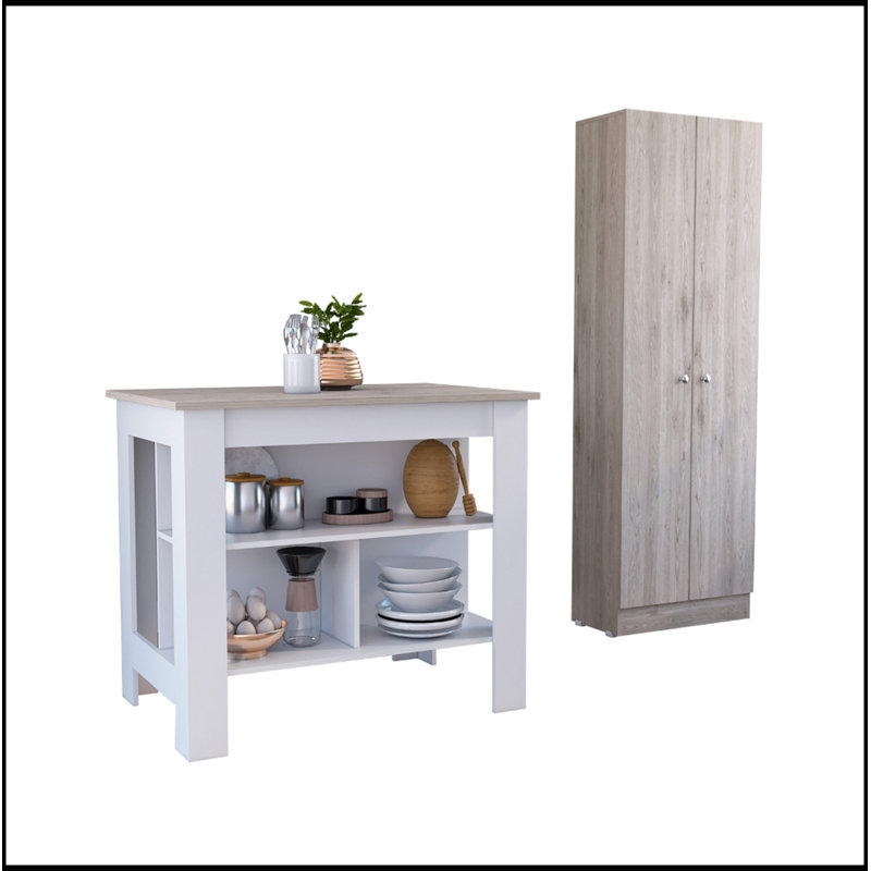 Roblar 8-Shelf 2-Door 2-Piece Kitchen Set, Combining Ample Storage and Elegant Design for Modern Kitchens