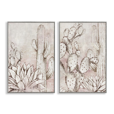 Ensemble de 2 giclées encadrées Botanical Oasis Guardians, design par Luna Mavis